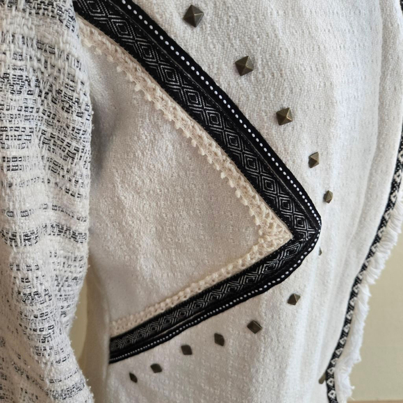 Chase White Woven Chase Smart Jacket Desigual Style 72E2YG4 Sz 8 40 - Picture 6 of 10